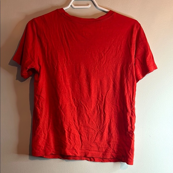 Vibrant Red Short Sleeve Tee with Graphic Design - Picture 3 of 6